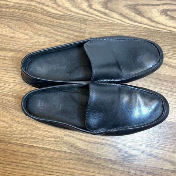 Born Men’s Allan Black Leather Driving Slip-On Loafers Size 10M - Picture 8 of 11